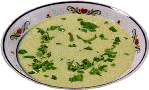 Avocado and green chile soup