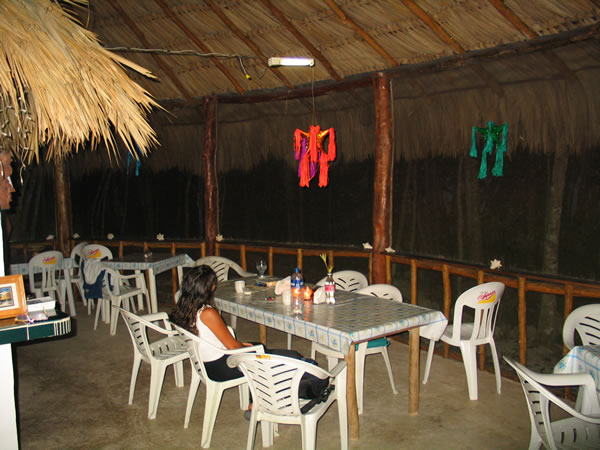 Inside Laguna Azul restaurant