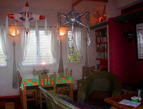 Cocina Table -- In the Mayan style Cocina; seating @ 2 tables for 10+