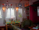 Cocina Table -- In the Mayan style Cocina; seating @ 2 tables for 10+.